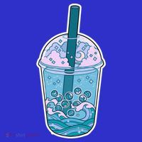 Ocean Waves Boba Tea Baby Bodysuit thumb 2