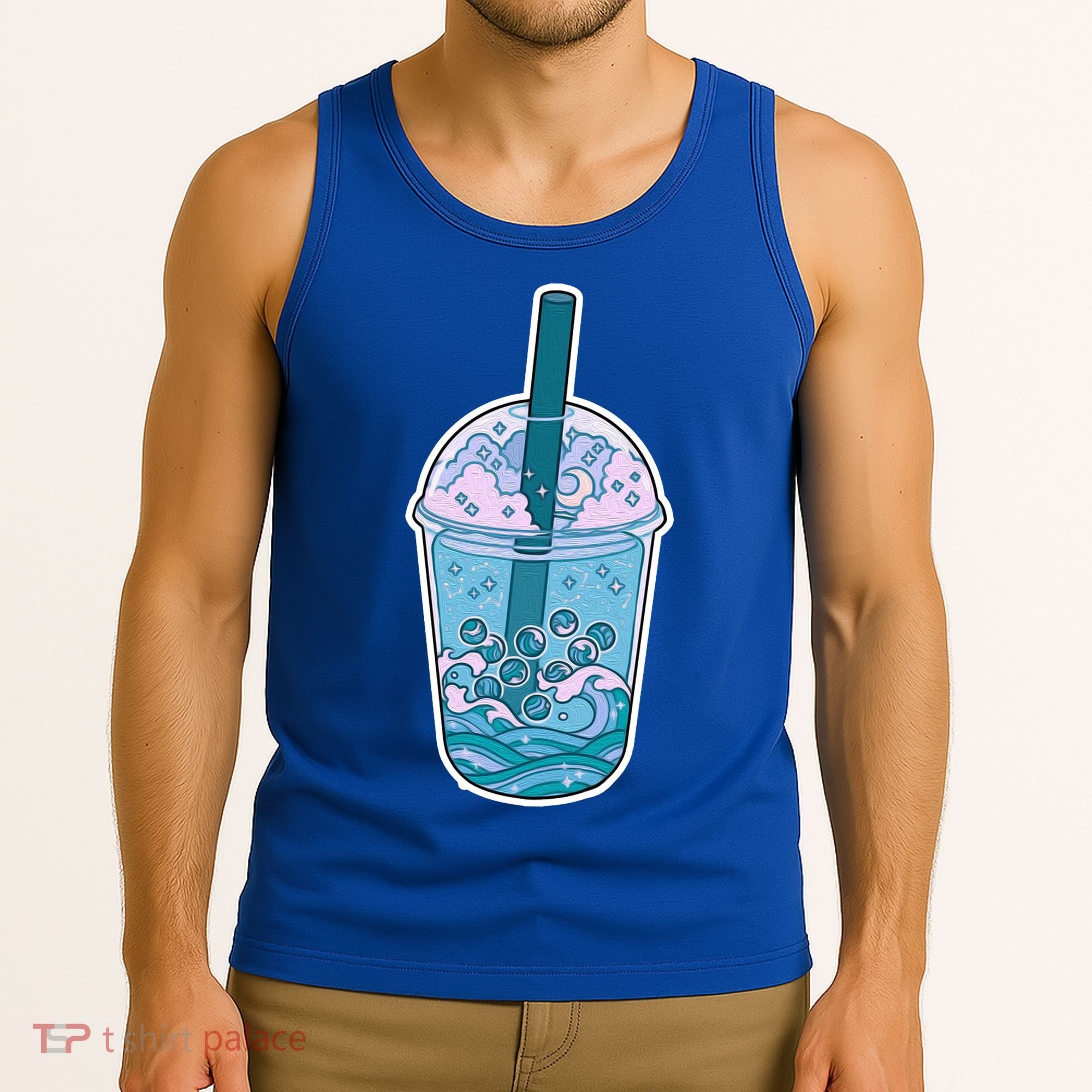 Ocean Waves Boba Tea Tank Top