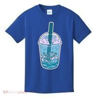 Ocean Waves Boba Tea Kids T-Shirt thumb 0