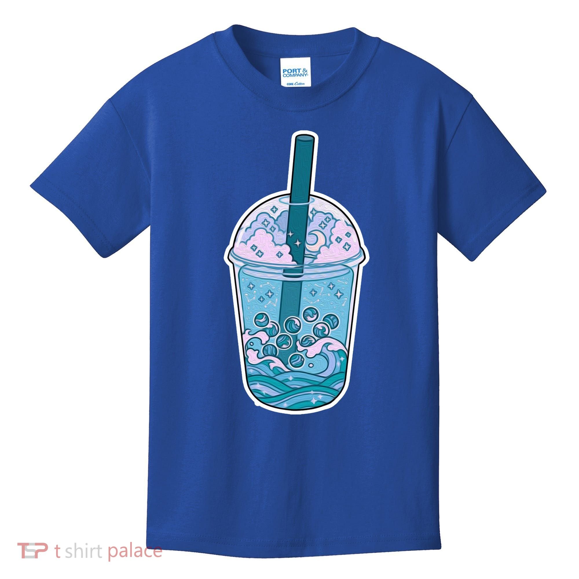Ocean Waves Boba Tea Kids T-Shirt