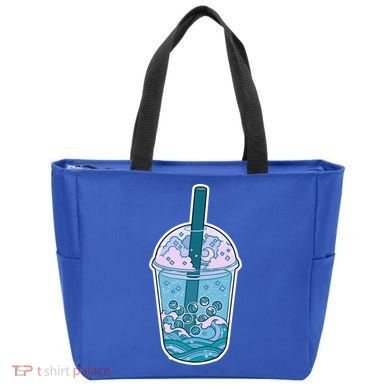 Ocean Waves Boba Tea Tote Bag