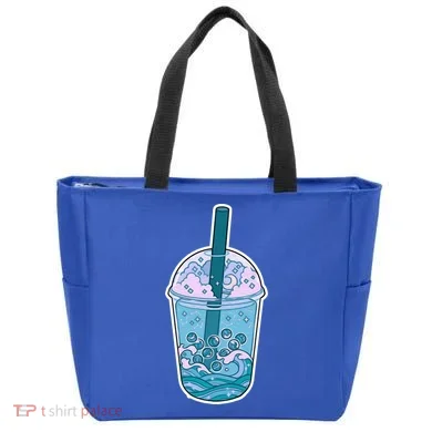 Ocean Waves Boba Tea Tote Bag