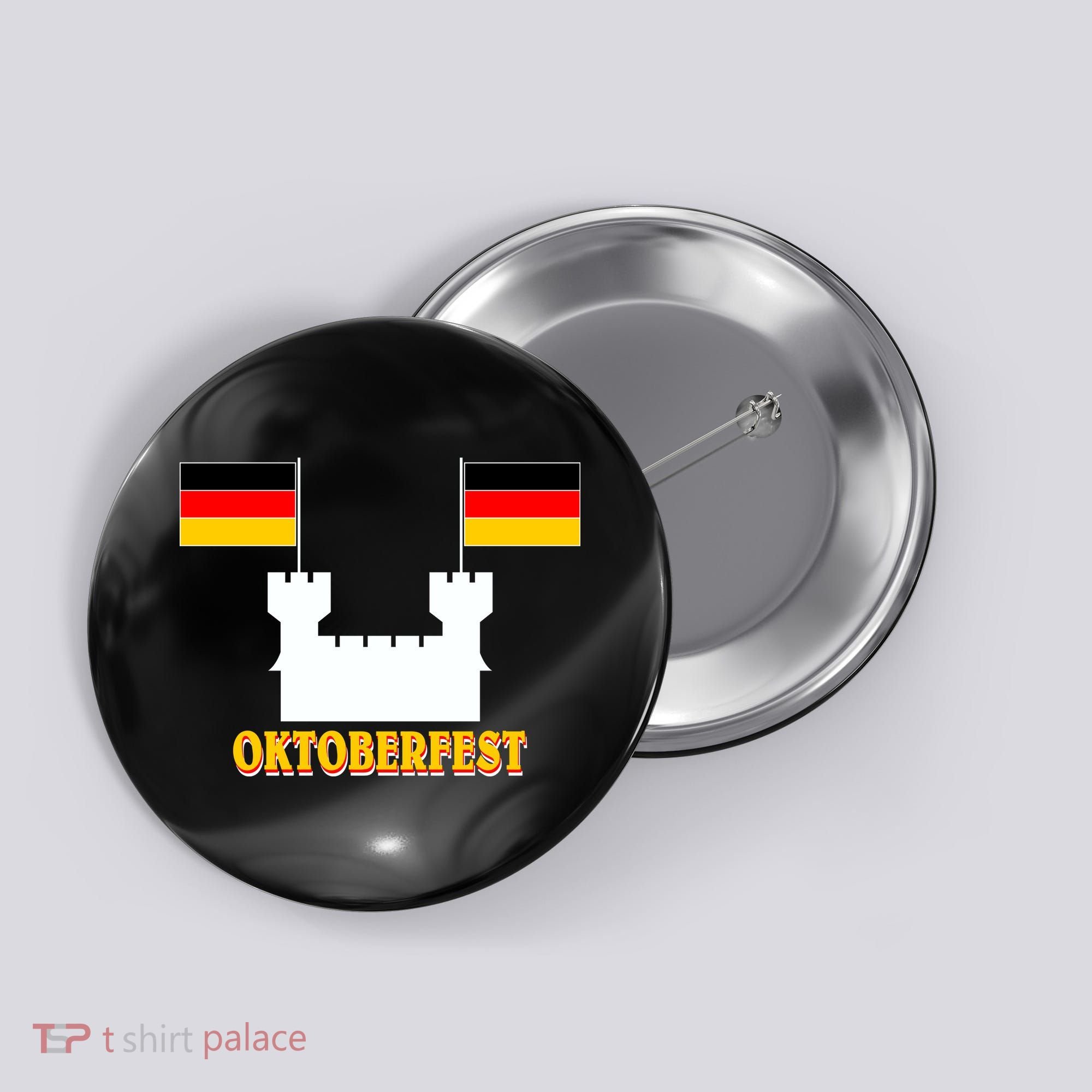 Oktoberfest Castle Flag Button