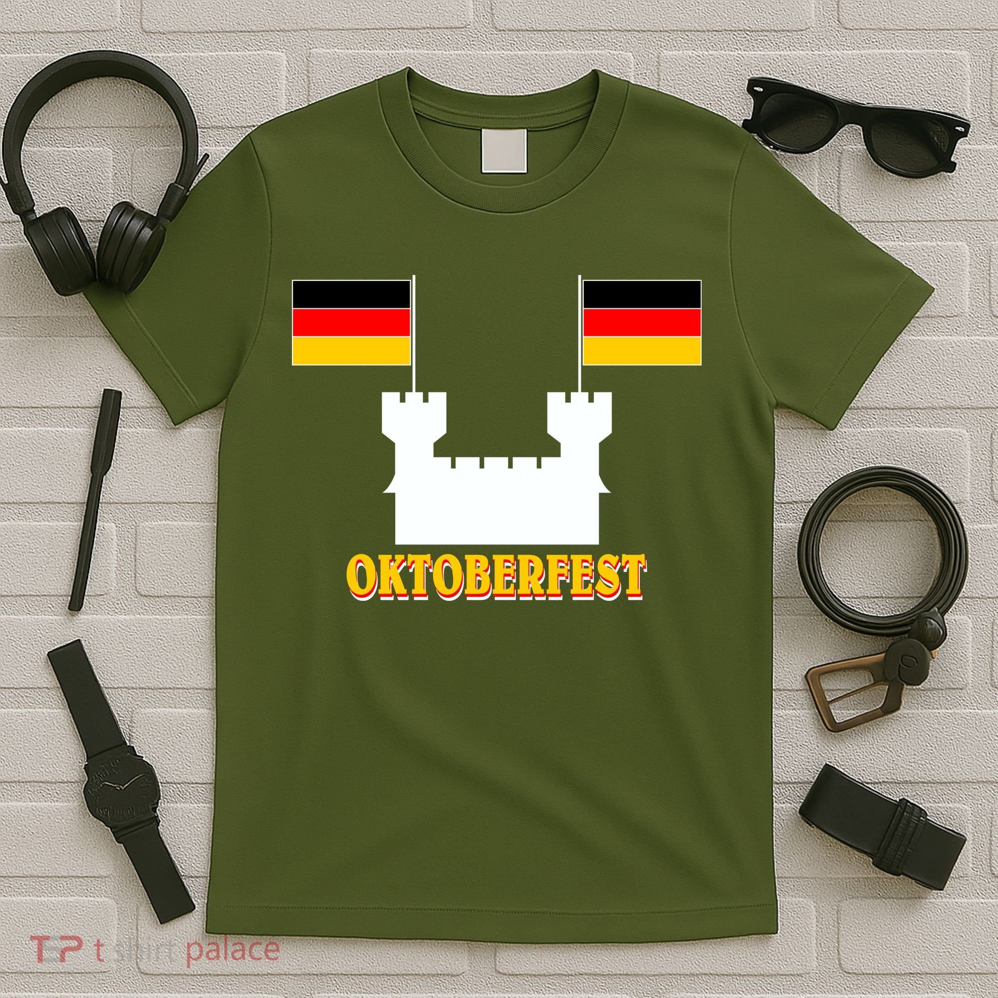 Oktoberfest Castle Flag T-Shirt