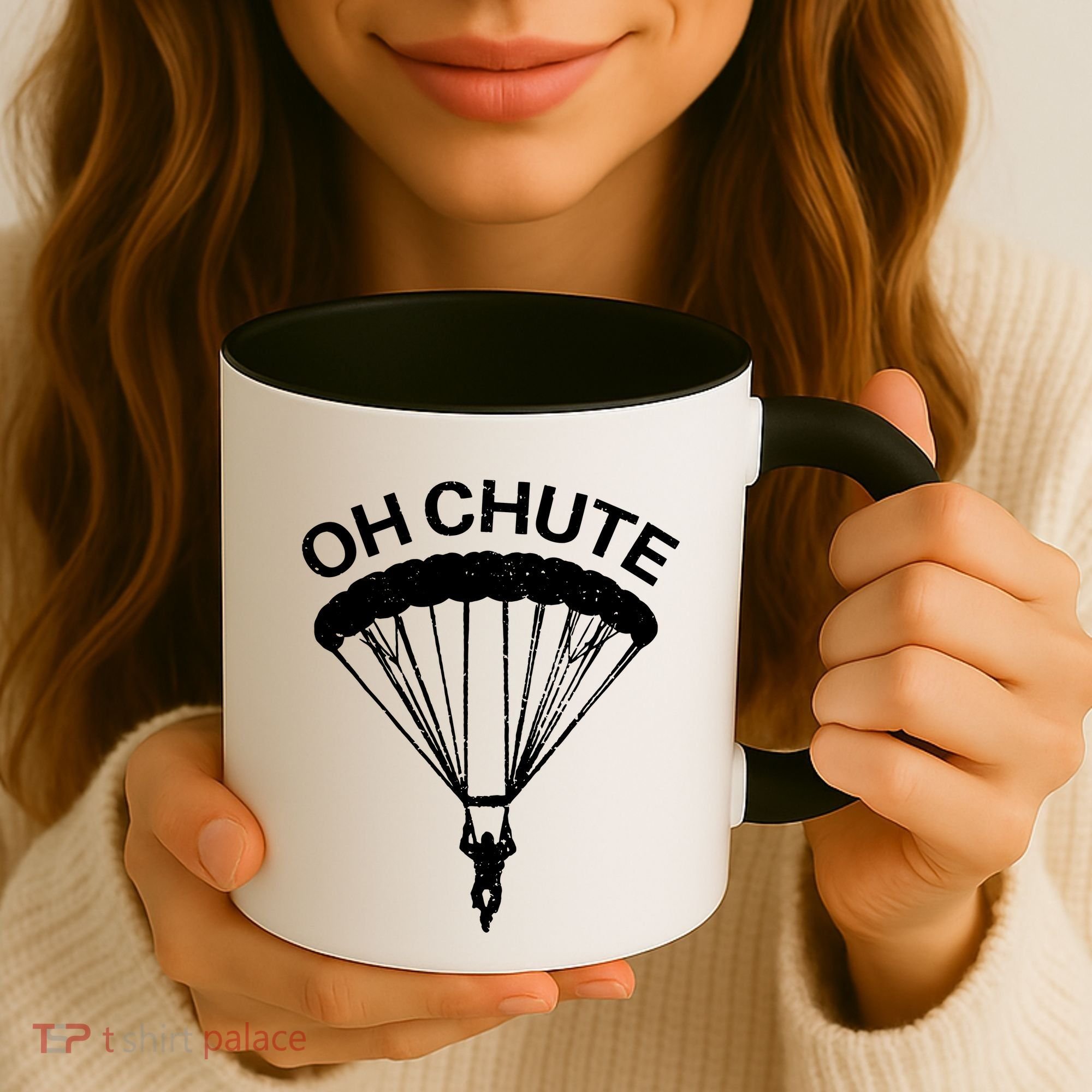 Oh Chute Funny Skydiving Gift For Skydiver Parachute Jumping Coffee Mug