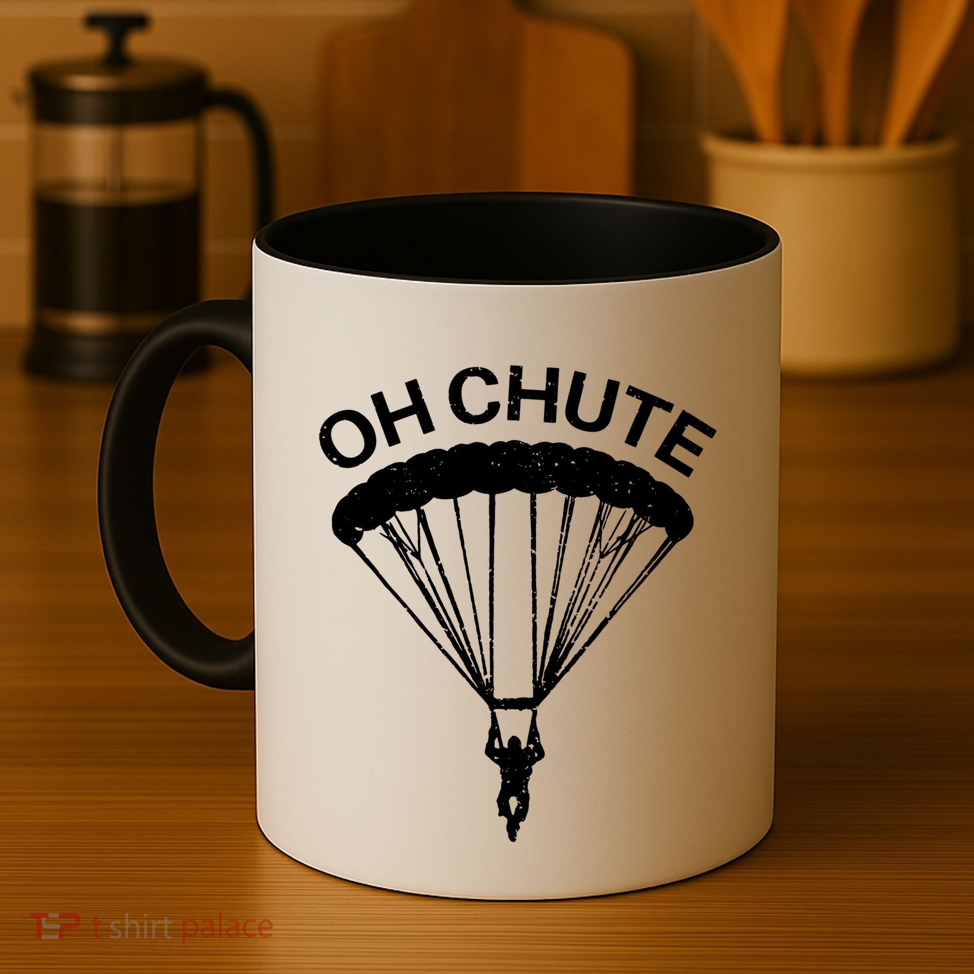 Oh Chute Funny Skydiving Gift For Skydiver Parachute Jumping Coffee Mug