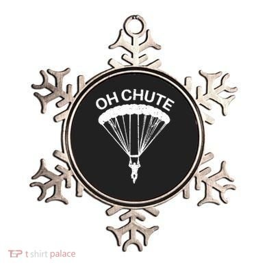 Oh Chute Funny Skydiving Gift For Skydiver Parachute Jumping Ornament