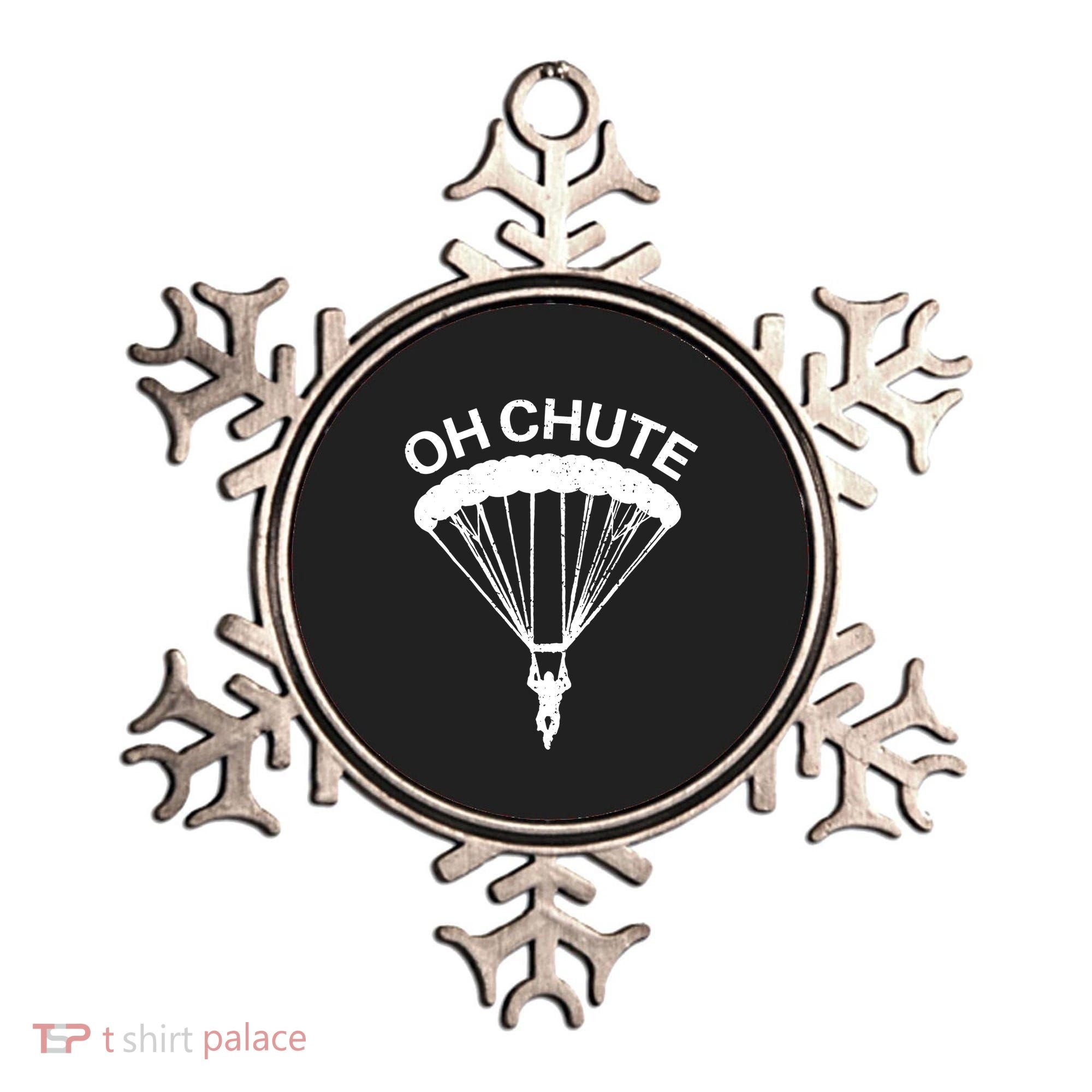 Oh Chute Funny Skydiving Gift For Skydiver Parachute Jumping Ornament