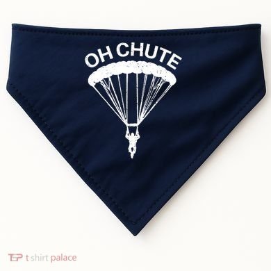 Oh Chute Funny Skydiving Gift For Skydiver Parachute Jumping USA-Made Doggie Bandana