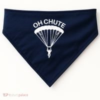 Oh Chute Funny Skydiving Gift For Skydiver Parachute Jumping USA-Made Doggie Bandana thumb 0