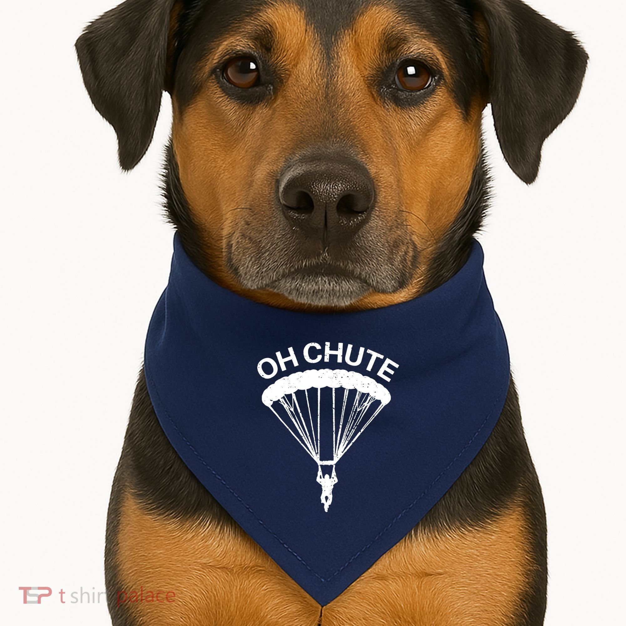 Oh Chute Funny Skydiving Gift For Skydiver Parachute Jumping USA-Made Doggie Bandana