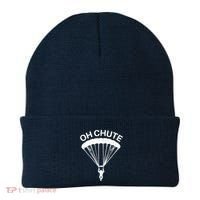Oh Chute Funny Skydiving Gift For Skydiver Parachute Jumping Beanie thumb 0