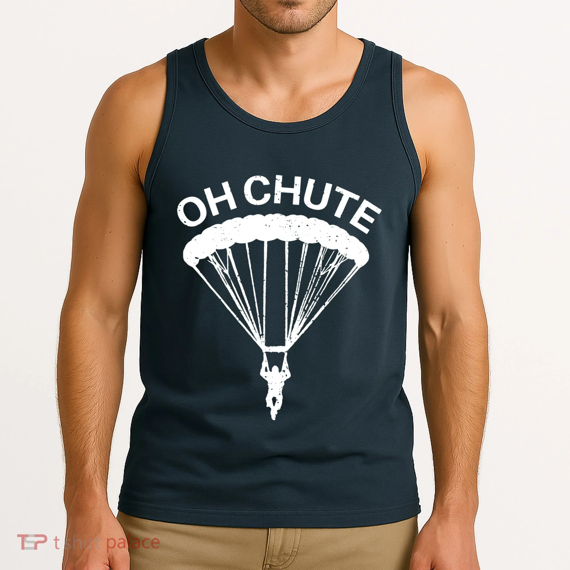 Oh Chute Funny Skydiving Gift For Skydiver Parachute Jumping Tank Top