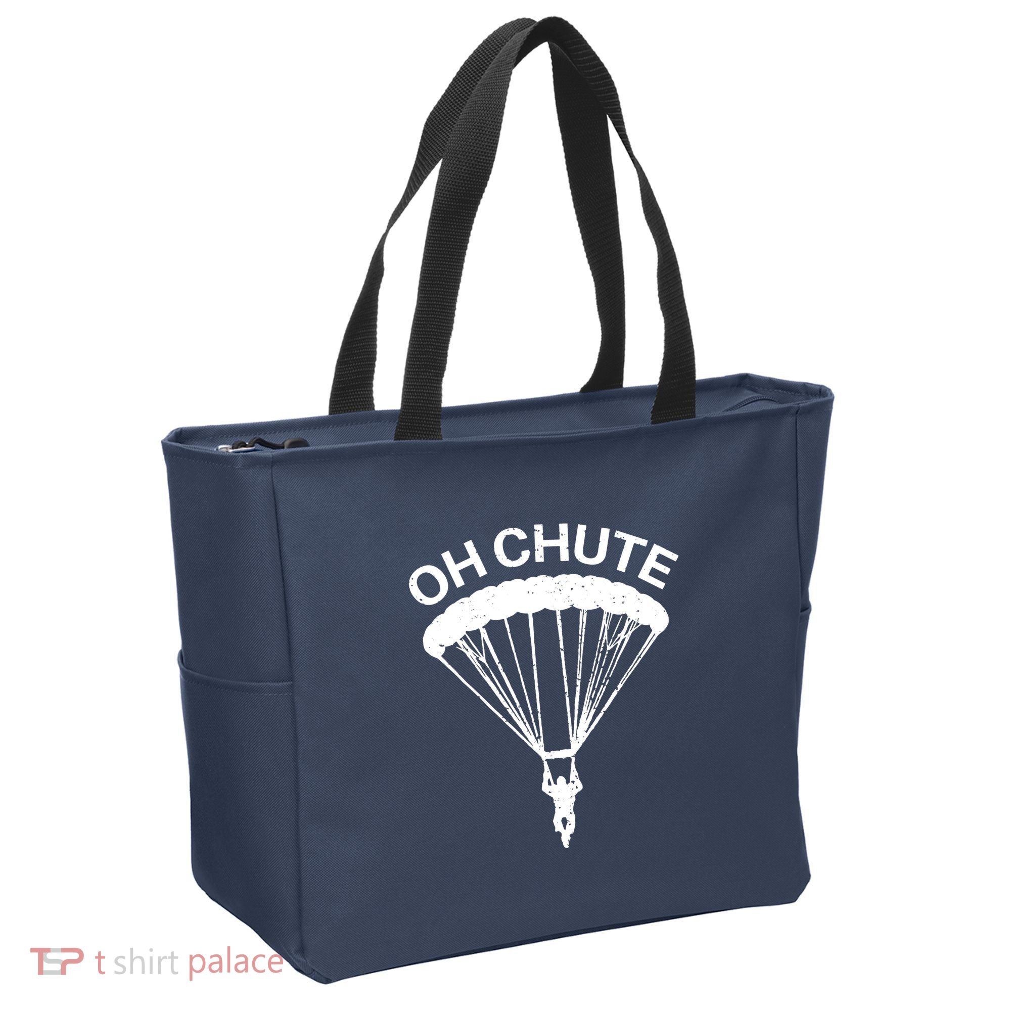 Oh Chute Funny Skydiving Gift For Skydiver Parachute Jumping Tote Bag