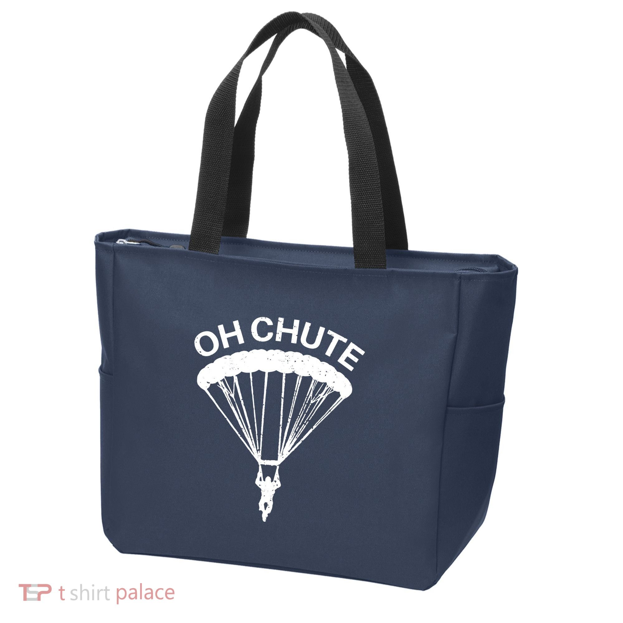 Oh Chute Funny Skydiving Gift For Skydiver Parachute Jumping Tote Bag