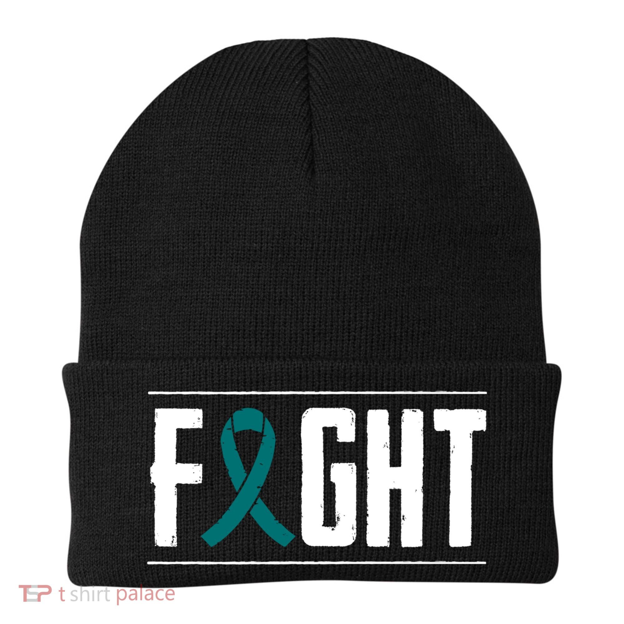 Ovarian Cancer Fight Cancer Ribbon Meaningful Gift Beanie