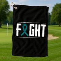 Ovarian Cancer Fight Cancer Ribbon Meaningful Gift Golf Towel thumb 1