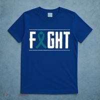 Ovarian Cancer Fight Cancer Ribbon Meaningful Gift T-Shirt thumb 5