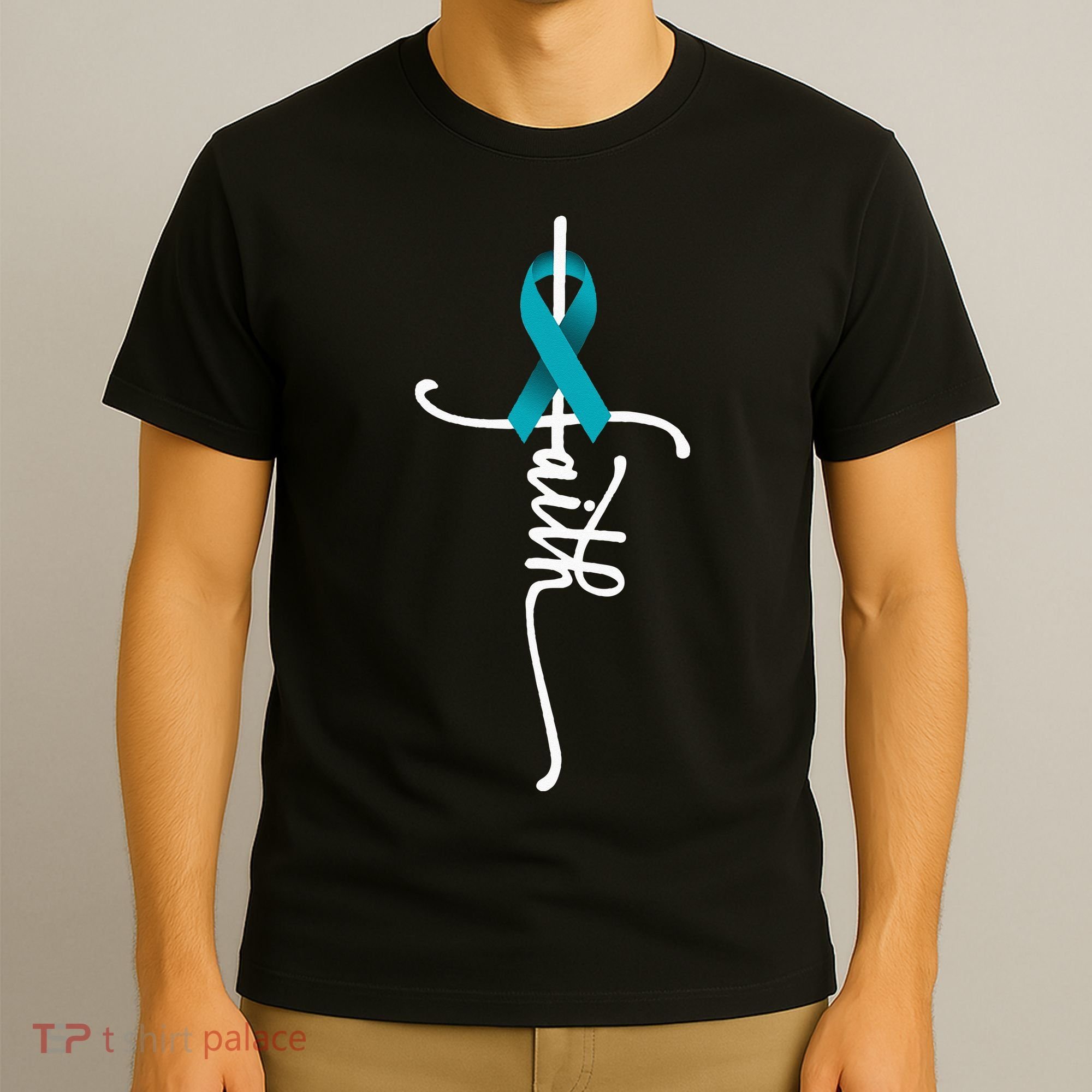 Ovarian Cancer Faith Ovarian Cancer Awareness Support T-Shirt