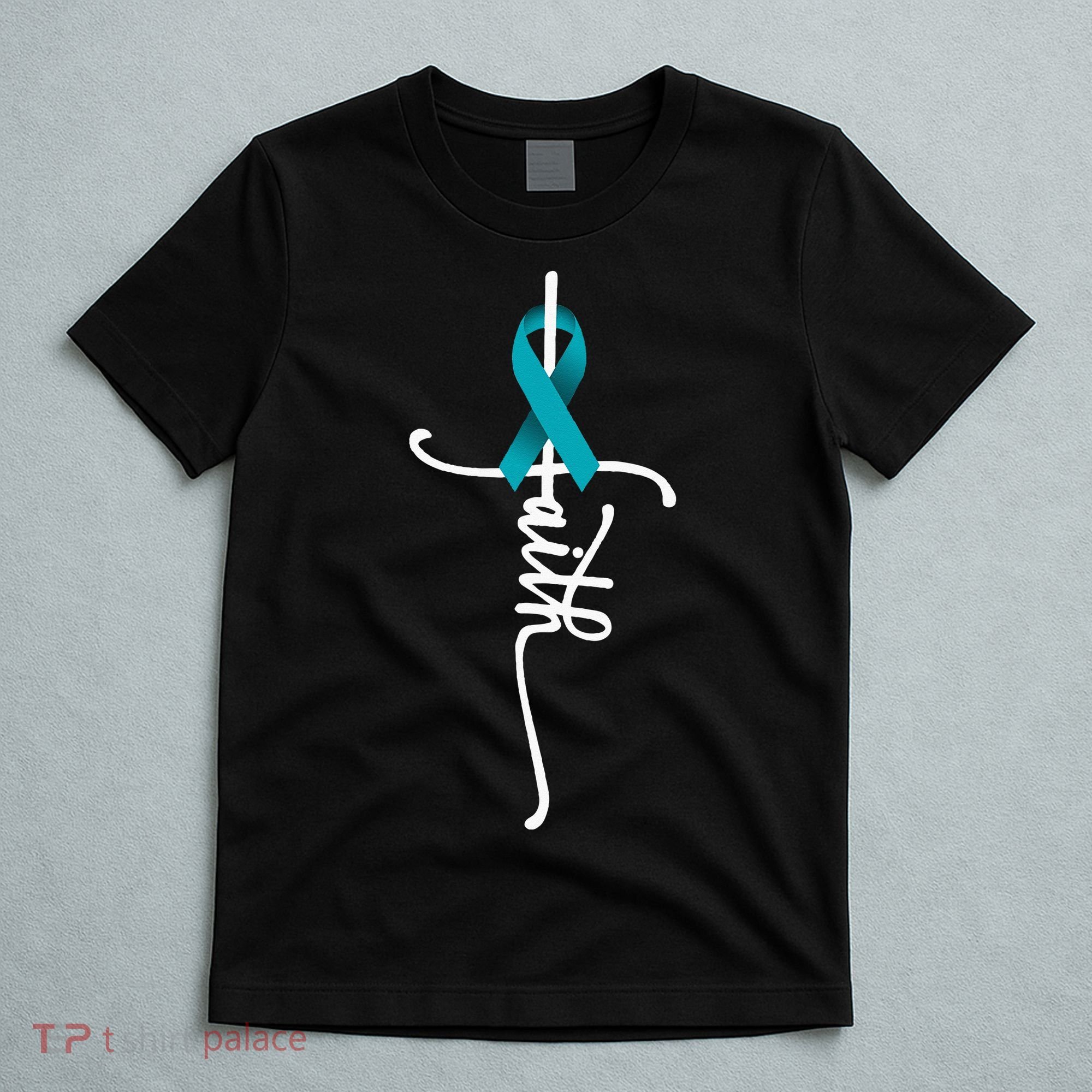Ovarian Cancer Faith Ovarian Cancer Awareness Support T-Shirt