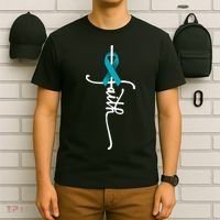 Ovarian Cancer Faith Ovarian Cancer Awareness Support T-Shirt thumb 6