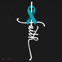Ovarian Cancer Faith Ovarian Cancer Awareness Support T-Shirt thumb 7
