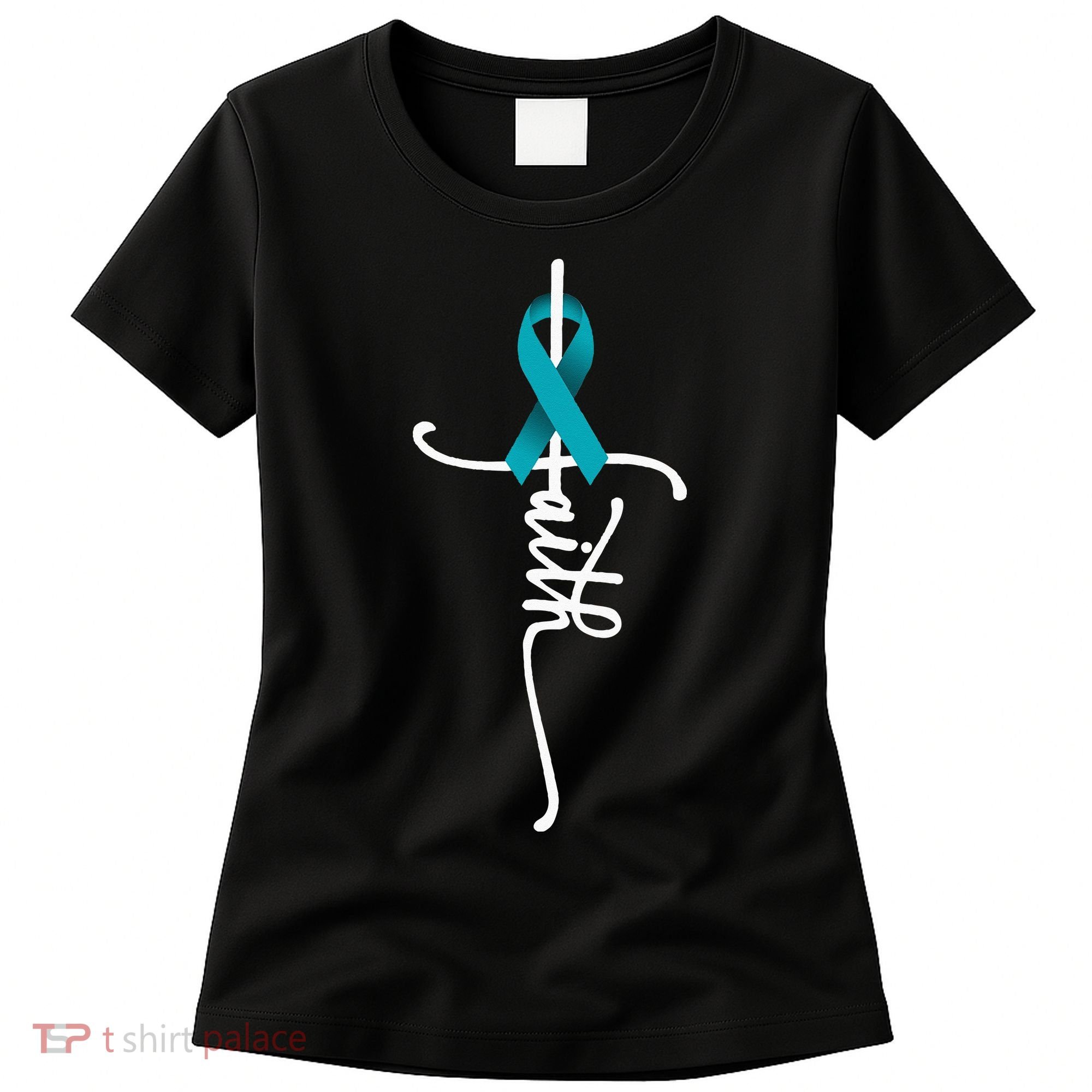Ovarian Cancer Faith Ovarian Cancer Awareness Support Women's T-Shirt
