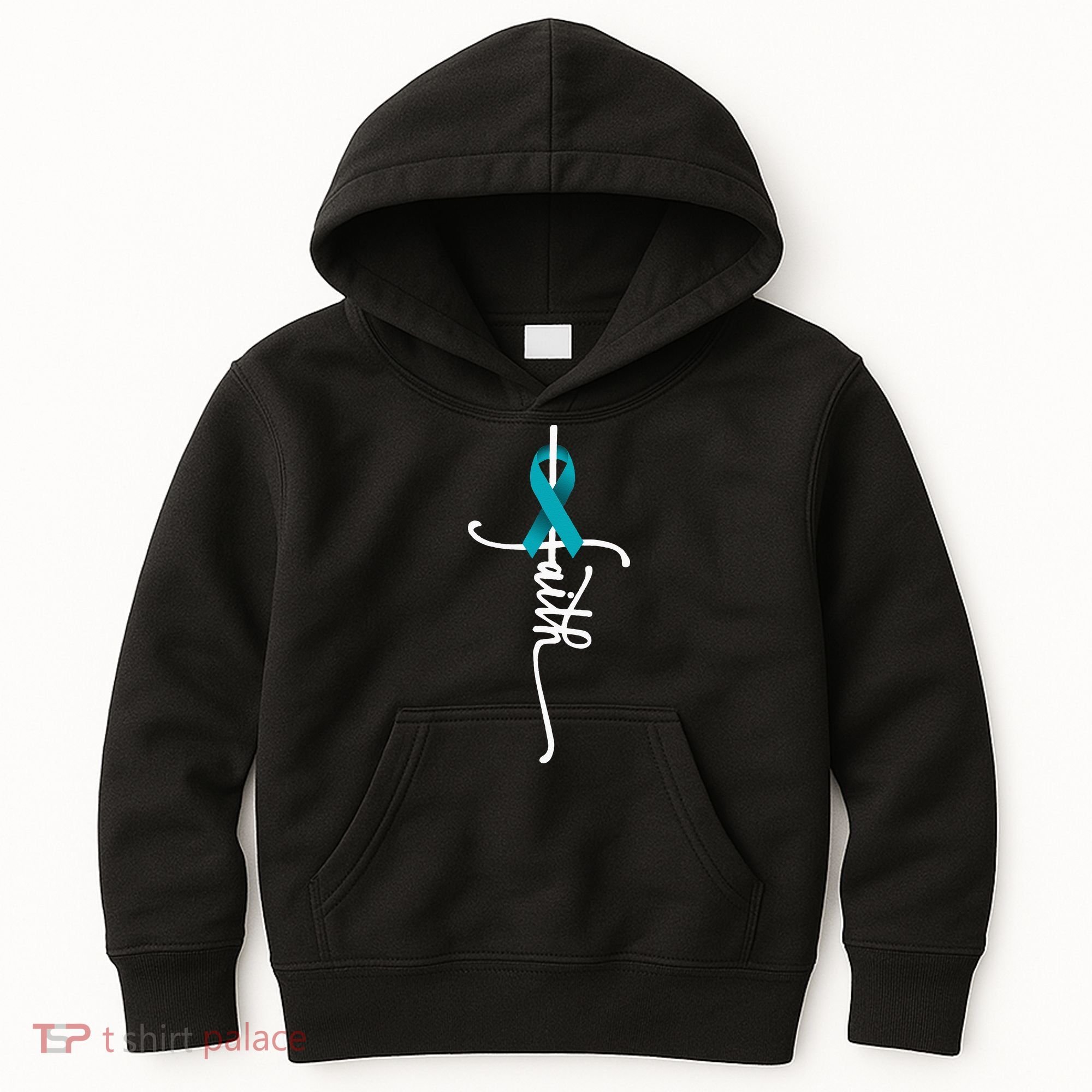 Ovarian Cancer Faith Ovarian Cancer Awareness Support Kids Hoodie