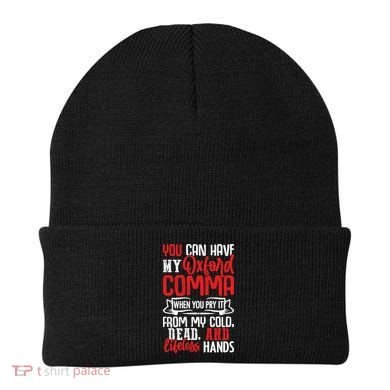 Oxford Comma Funny Quote Beanie