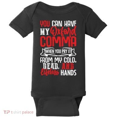 Oxford Comma Funny Quote Baby Bodysuit