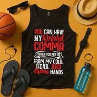 Oxford Comma Funny Quote Tank Top thumb 4