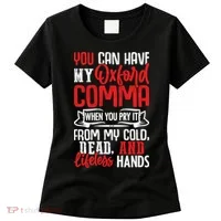 Oxford Comma Funny Quote Women's T-Shirt thumb 0