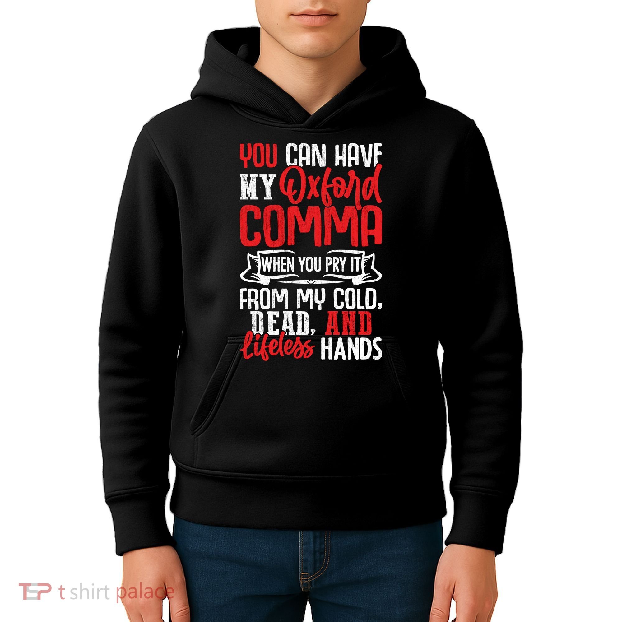 Oxford Comma Funny Quote Kids Hoodie