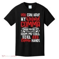 Oxford Comma Funny Quote Kids T-Shirt thumb 0