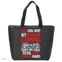 Oxford Comma Funny Quote Tote Bag thumb 0