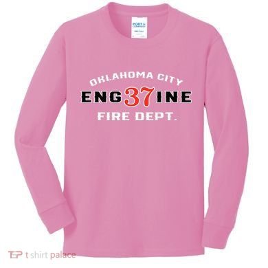 Oklahoma City Fire Dept Engine 37 Kids Long Sleeve Shirt