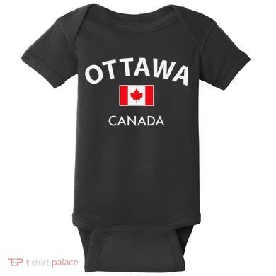 Ottawa Canada Flag Proud Canadian Baby Bodysuit