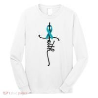 Ovarian Cancer Faith Ovarian Cancer Awareness Support Long Sleeve Shirt thumb 0