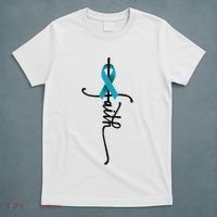 Ovarian Cancer Faith Ovarian Cancer Awareness Support T-Shirt thumb 5