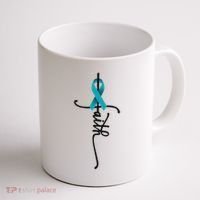 Ovarian Cancer Faith Ovarian Cancer Awareness Support Coffee Mug thumb 1