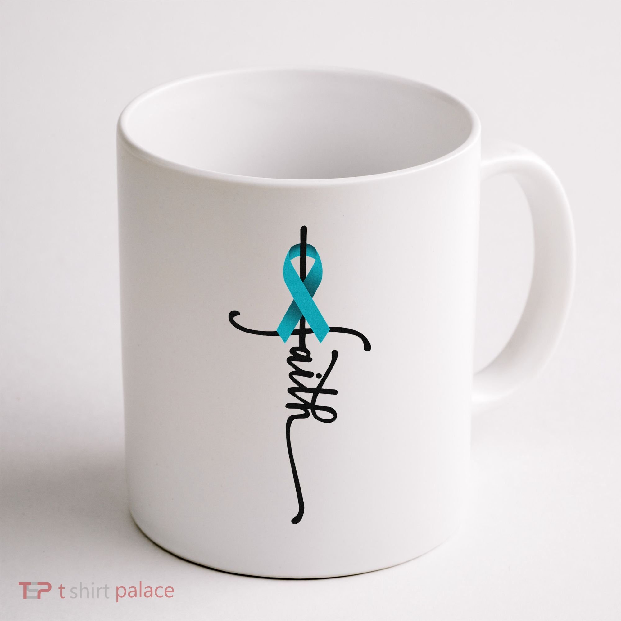 Ovarian Cancer Faith Ovarian Cancer Awareness Support Coffee Mug