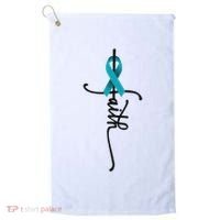 Ovarian Cancer Faith Ovarian Cancer Awareness Support Golf Towel thumb 0