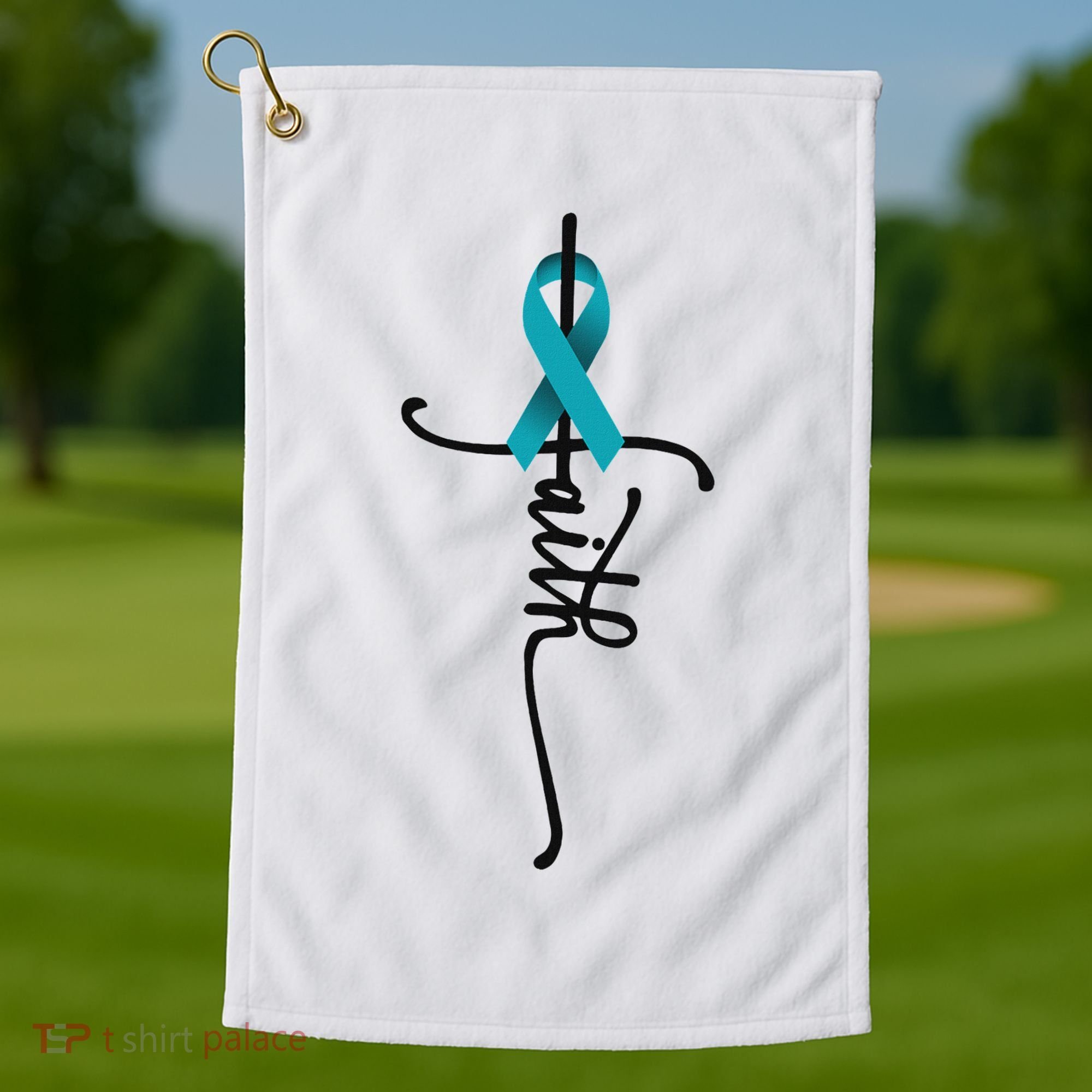 Ovarian Cancer Faith Ovarian Cancer Awareness Support Golf Towel