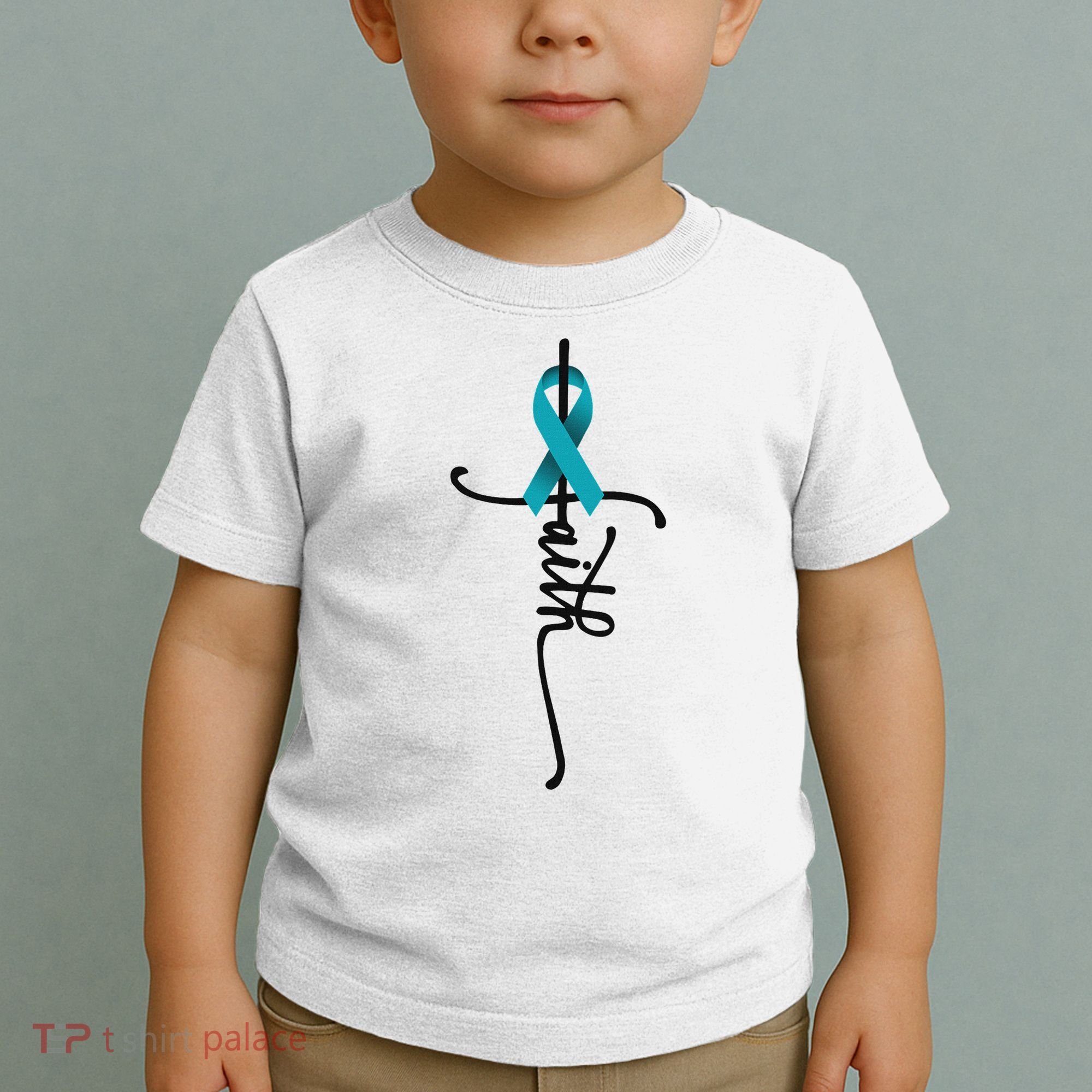 Ovarian Cancer Faith Ovarian Cancer Awareness Support Toddler T-Shirt