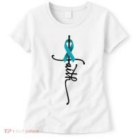 Ovarian Cancer Faith Ovarian Cancer Awareness Support Women's T-Shirt thumb 0