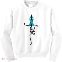 Ovarian Cancer Faith Ovarian Cancer Awareness Support Kids Sweatshirt thumb 0