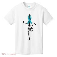 Ovarian Cancer Faith Ovarian Cancer Awareness Support Kids T-Shirt thumb 0