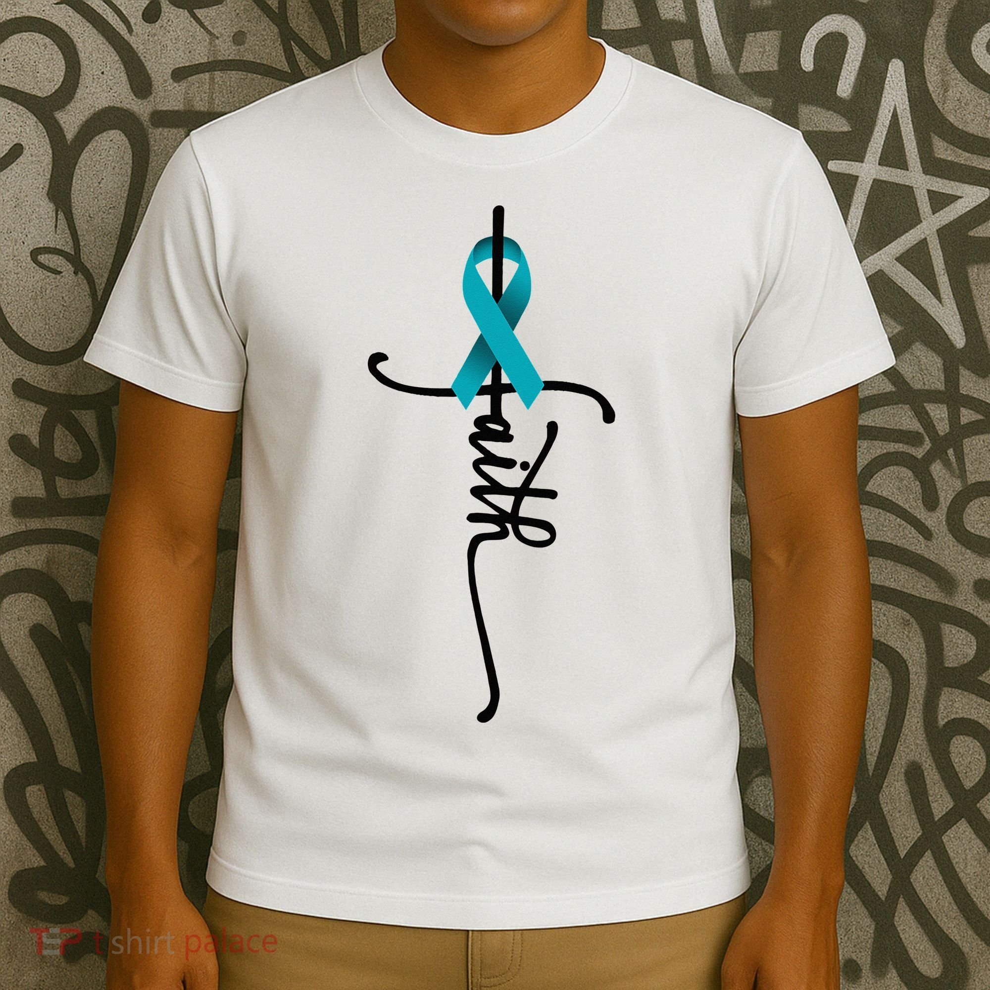 Ovarian Cancer Faith Ovarian Cancer Awareness Support T-Shirt