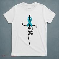 Ovarian Cancer Faith Ovarian Cancer Awareness Support T-Shirt thumb 5