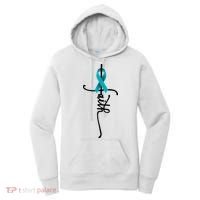 Ovarian Cancer Faith Ovarian Cancer Awareness Support Women's Hoodie thumb 0